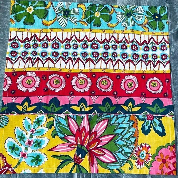 Boho Floral Multicolor Placemat Fabric Square - Picture 1 of 2